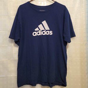 ADIDAS LARGE CENTER TREFOIL NAVY BLUE SHORT SLEEVE T-SHIRT